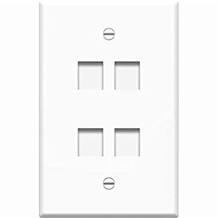 4Xem 4 Port White Keystone Wall Plate USB Displayport 4XFP04KYWH